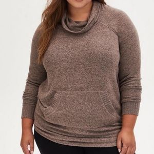 Torrid Super Soft Plush Cowl Neck Raglan Tunic Sweatshirt